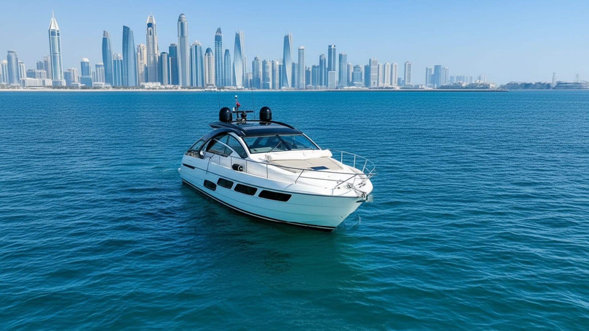 Spacious deck and seating on Crystal Fortune 52 ft yacht rental