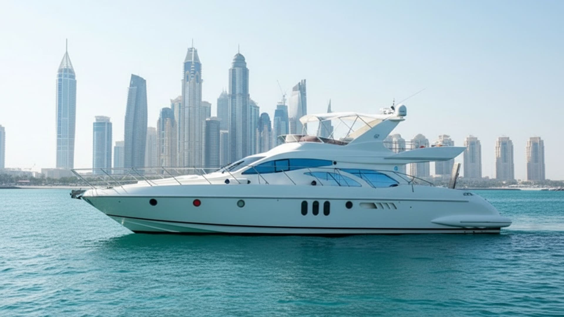 Sunset Lady 62 ft luxury yacht docked in Dubai Marina