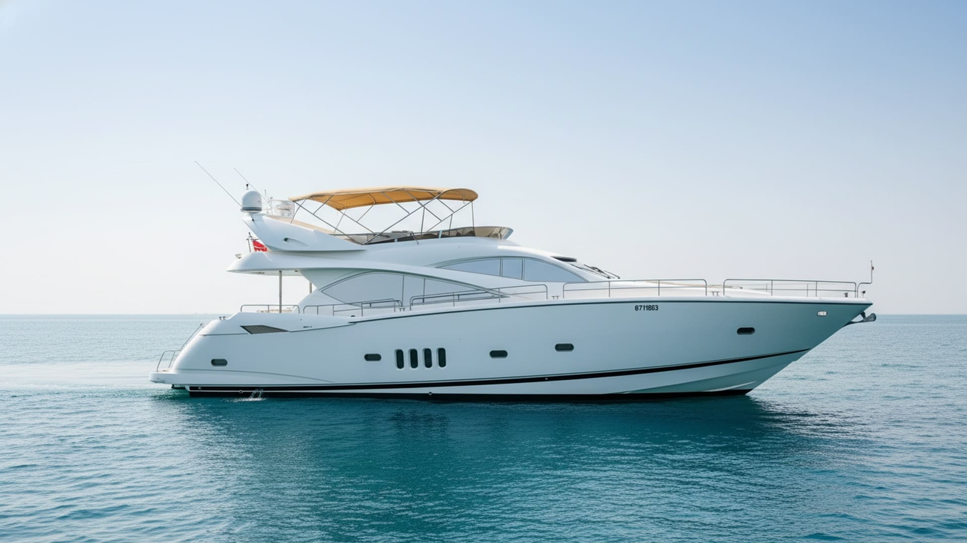 Vision Princess 82 ft yacht exterior, sleek design on water