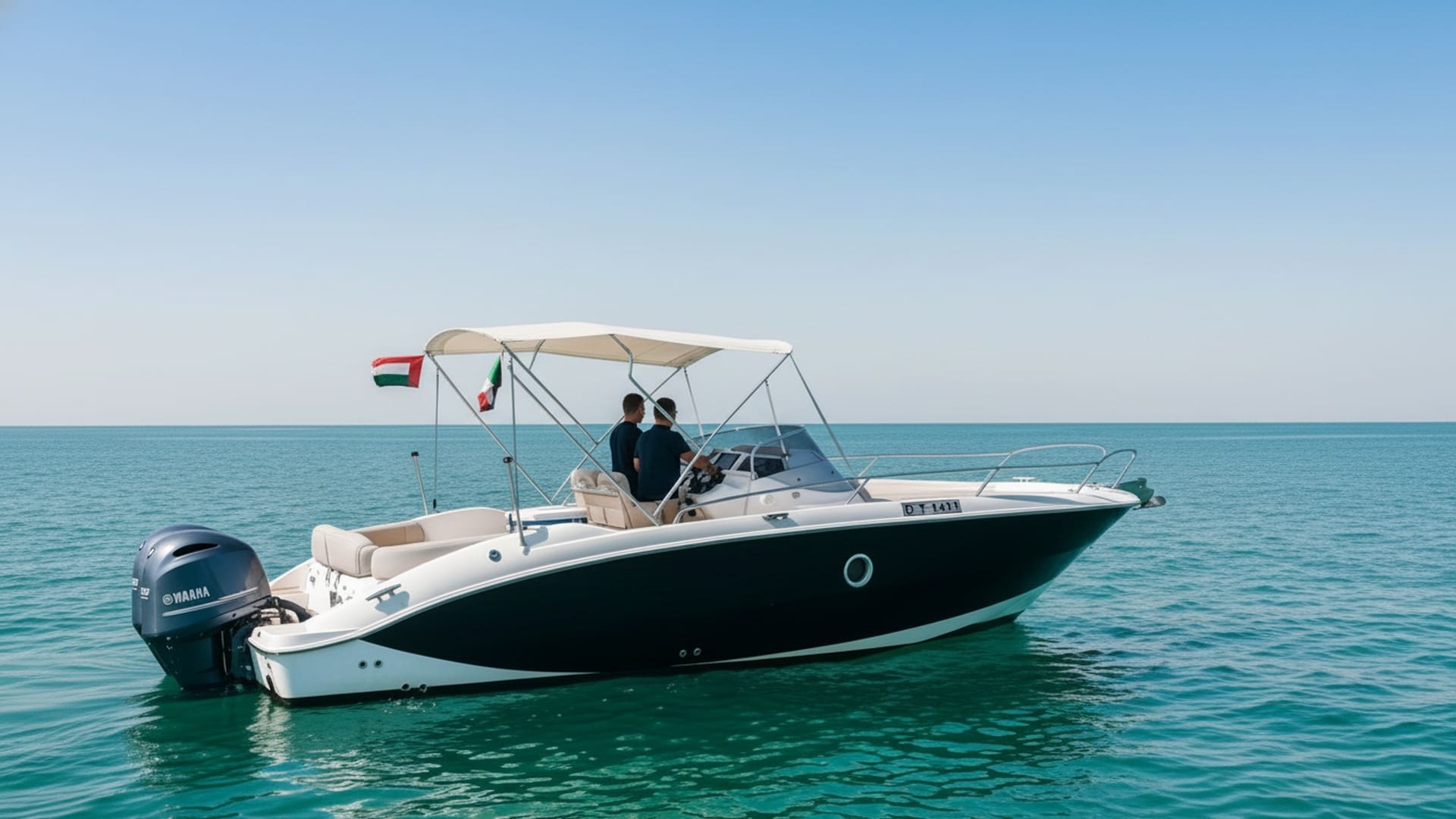 Sleek exterior view of Paradise Crown 27 ft yacht on water