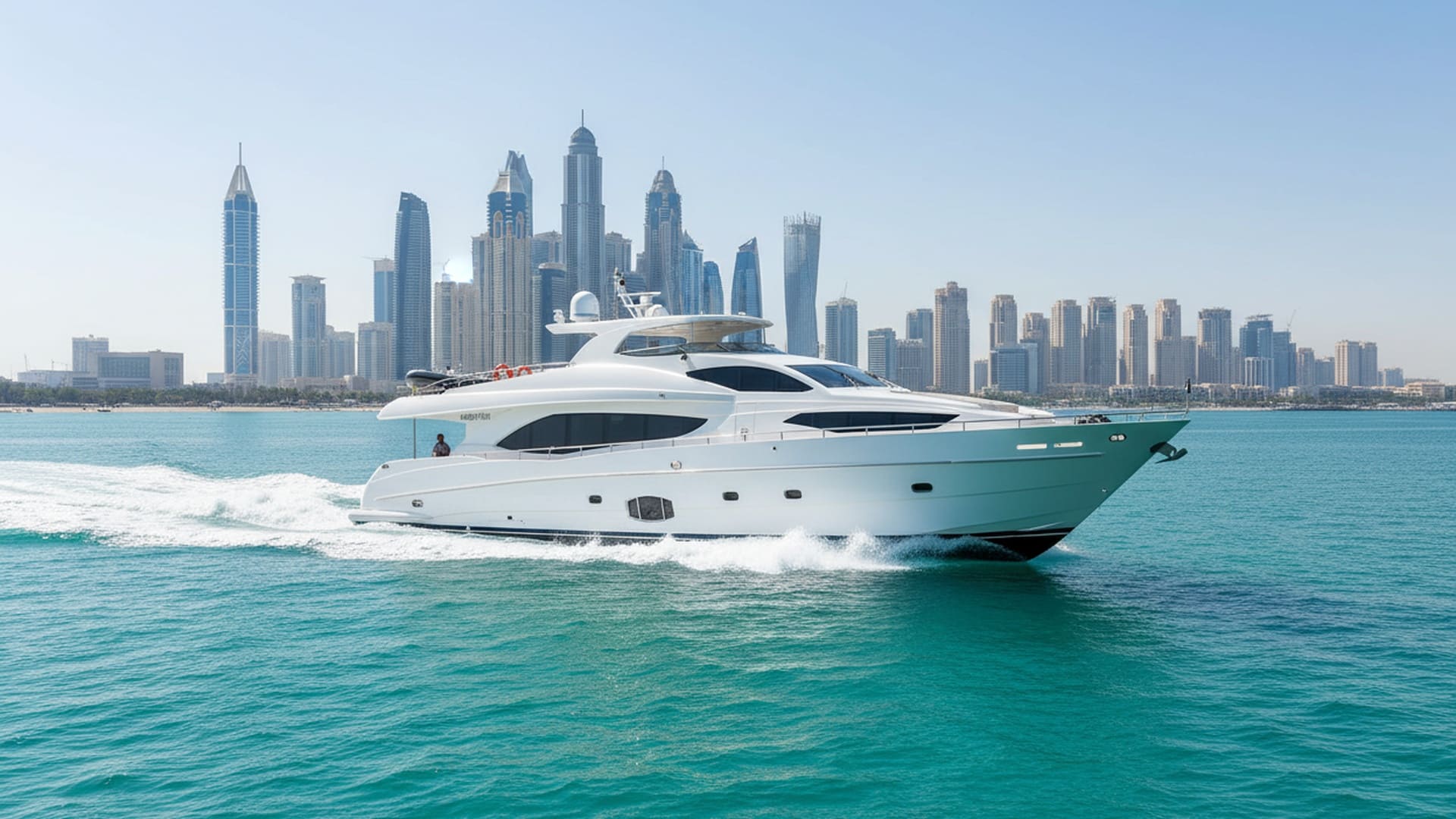Coral Explorer 101 ft luxury yacht docked in Dubai Marina