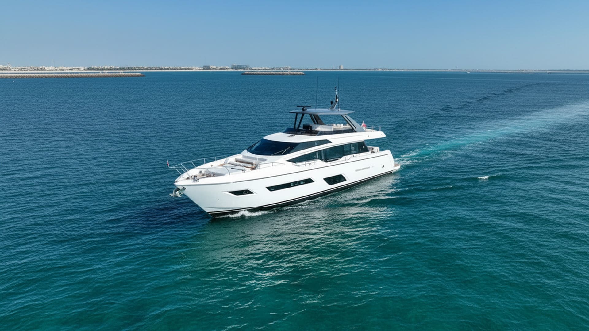 Imperial Lightning 78 ft aerial view, stunning Dubai Marina
